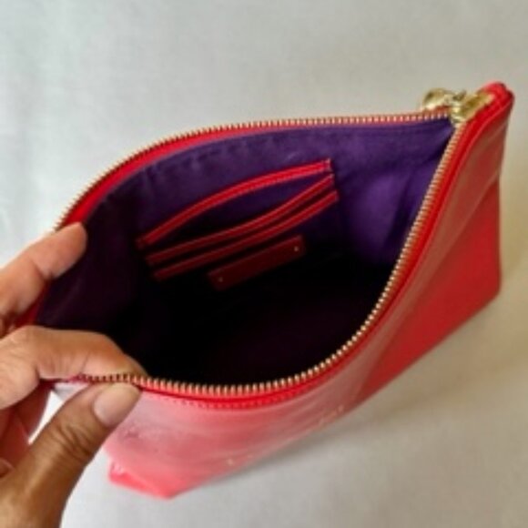 HALOGEN by Nordstrom Red Patent Leather "I Heart Nordstrom" Medium Pouch Bag - Picture 3 of 3